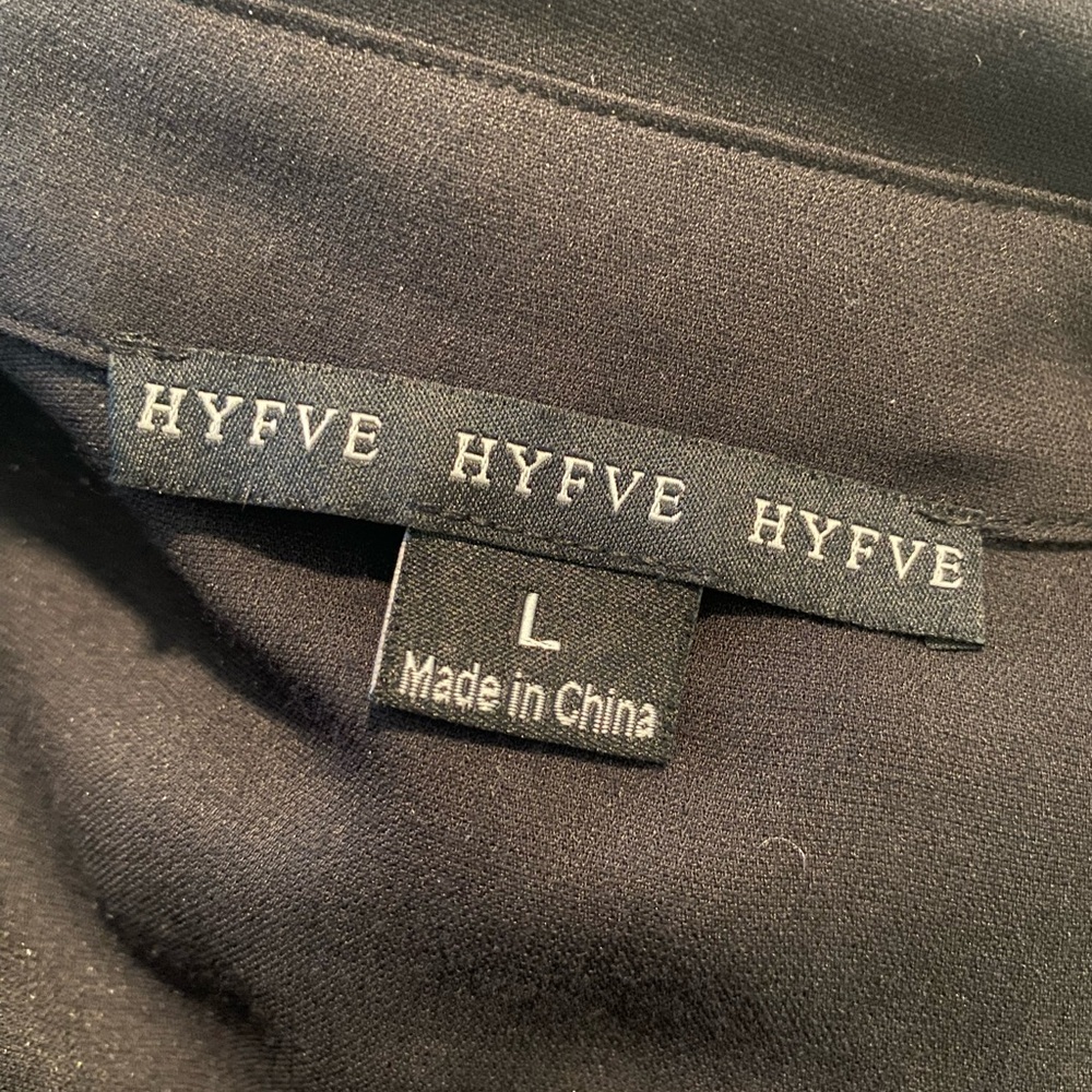 HYFVE‎ Black Button-Up Blouse with Striped Back - Picture 4 of 6